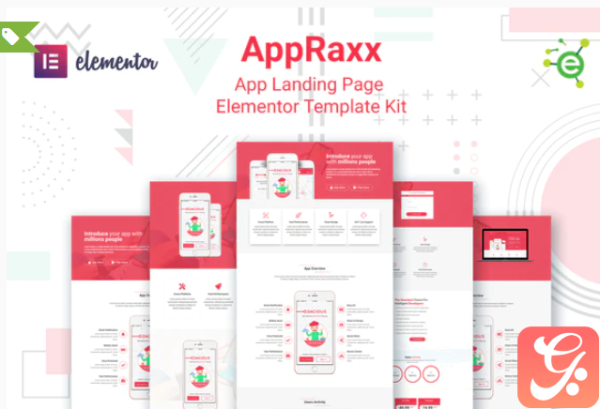AppRaxx - App Landing Page Elementor Template Kit