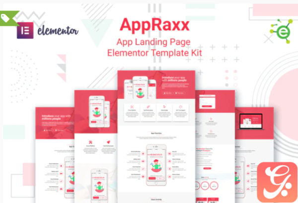 AppRaxx App Landing Page Elementor Template Kit