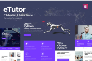eTutor - Education & Online Course Elementor Template Kit