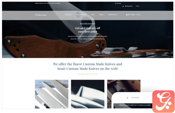 Knives store Weapons Store Clean Shopify Theme