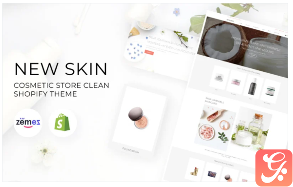 New Skin Cosmetic Store e%D0%A1ommerce Clean Shopify Theme