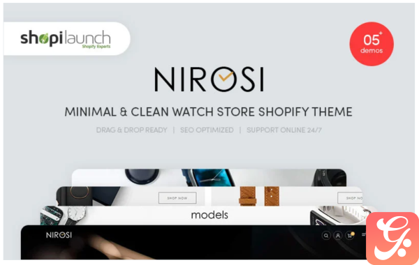 Nirosi Minimal Clean Watch Store Shopify Theme