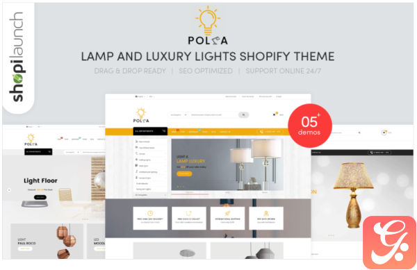 Polka Lamp and Luxury Lights Responsive Shopify Theme