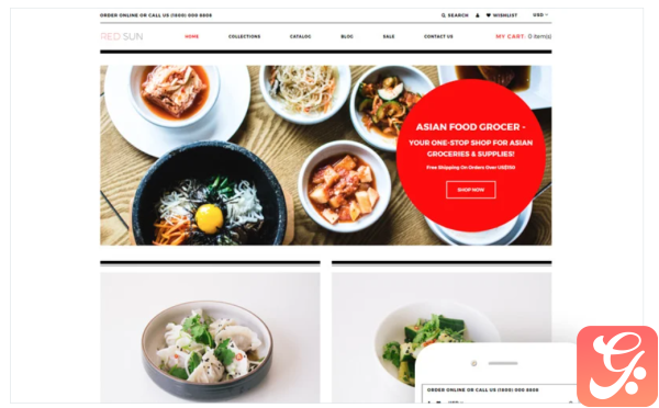 Red Sun Grocery Store Clean Shopify Theme
