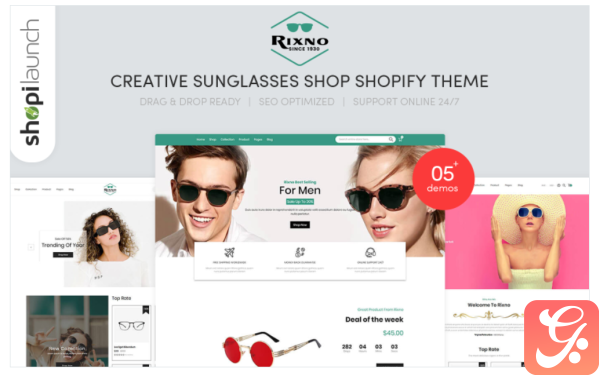 Rixno Creative Sunglasses Shop Shopify Theme
