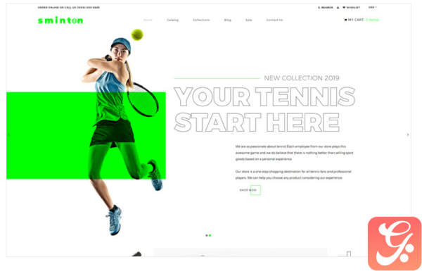 Sminton Tennis Store Clean Shopify Theme