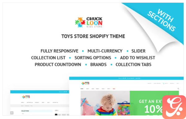 Chuck Loon Responsive Toys Children Clothes Online Store Shopify Theme