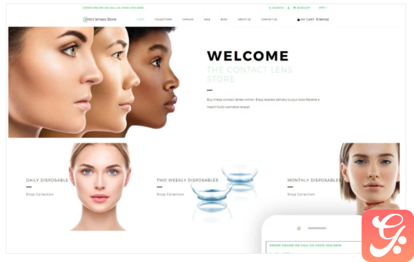 Contact Lenses Store Optometrists Clean Shopify Theme