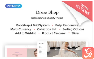 Dress Shop - Sophisticated Wedding Dress Online Shop Shopify Theme