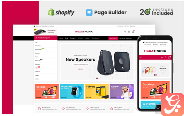 Hexatronic Electronics Store Shopify Theme