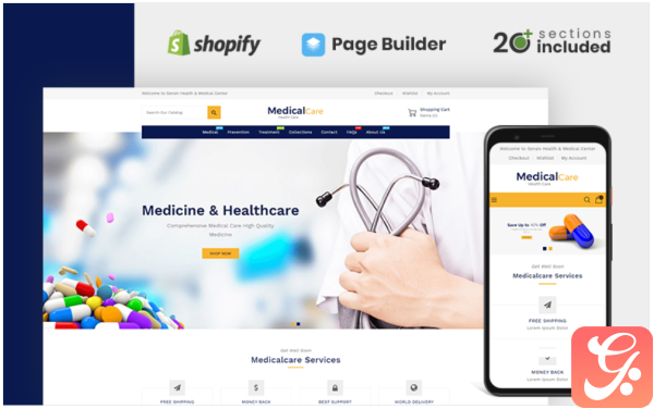 Medical Care HealthMedicine Store Shopify Theme