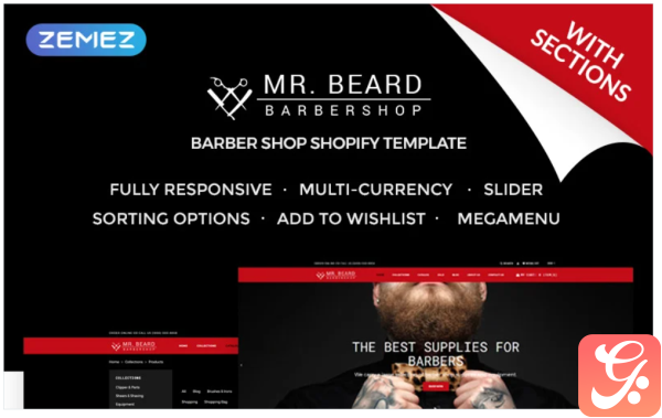 Mr Beard Brutal Barbershop Shopify Theme