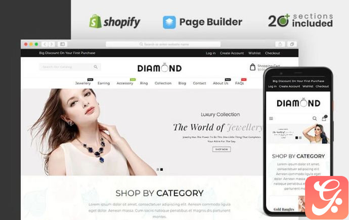 Diamond Jewellery Store Shopify Theme