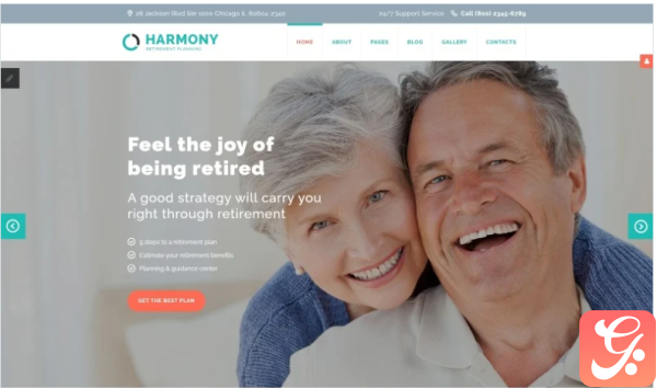 Harmony Retirement Planning Joomla Template