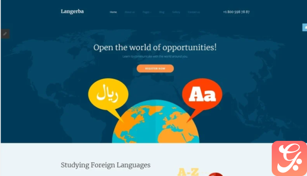 Langerba Language School Joomla Template