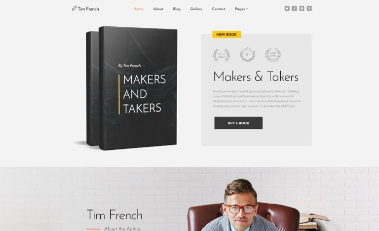Tim French - Personal Pages Modern Joomla Template