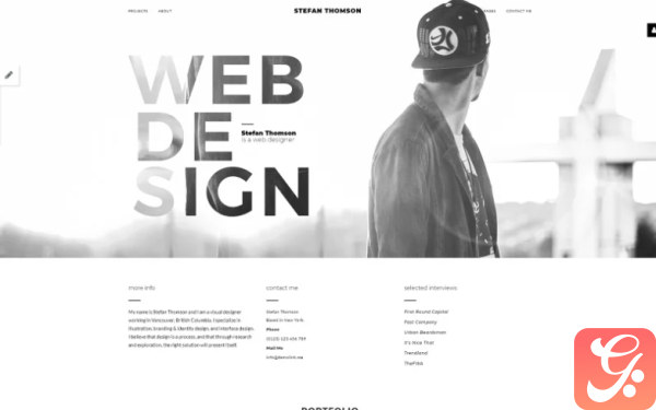 Stefan Thomson Elegant Personal Web Designer Portfolio Joomla Template