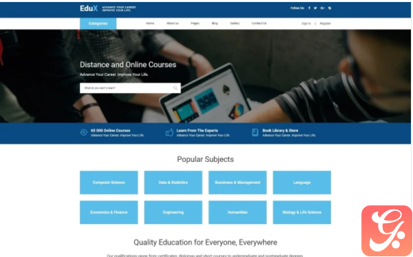 EduX Online Courses Joomla Template