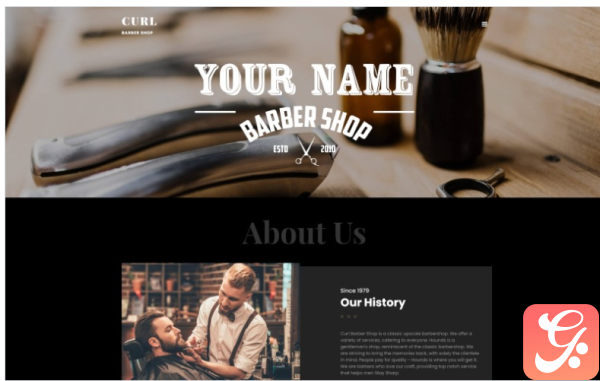 Curl Stylish Barber Shop Joomla Template