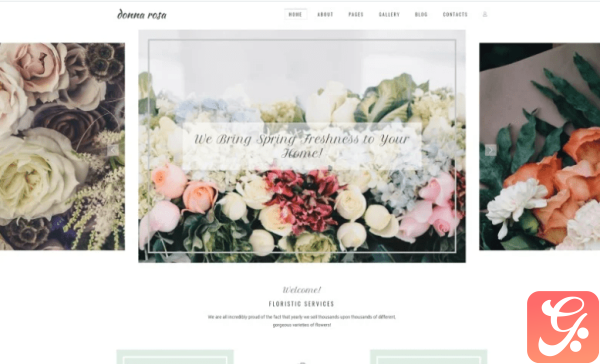 Donna Rosa Sophisticated Florist Agency Joomla Template