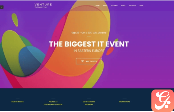 Venture Event Planner Joomla Template