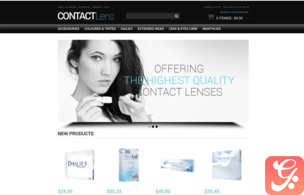 Vision Contact Lenses Magento Theme