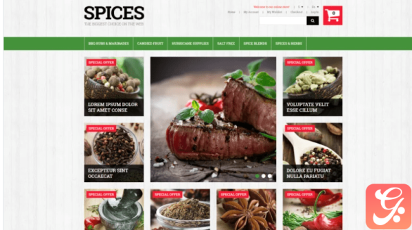 Spiced Dishes for Health Magento Theme