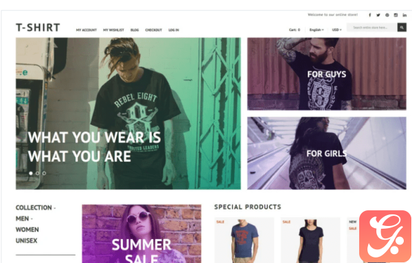 T Shirt Magento Theme