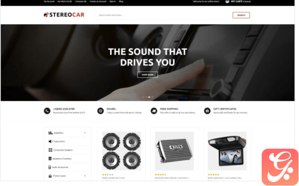 StereoCar Car Audio Store Magento Theme