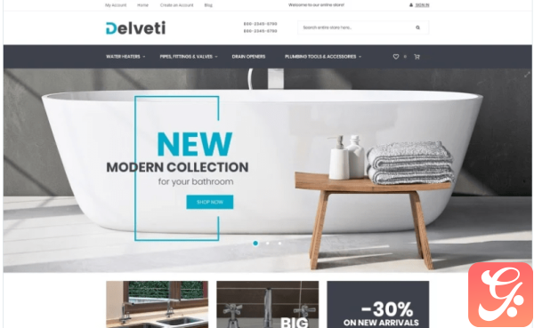Delveti Plumbing Supplies Magento Theme