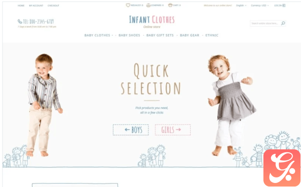 Infant Clothes Magento Theme