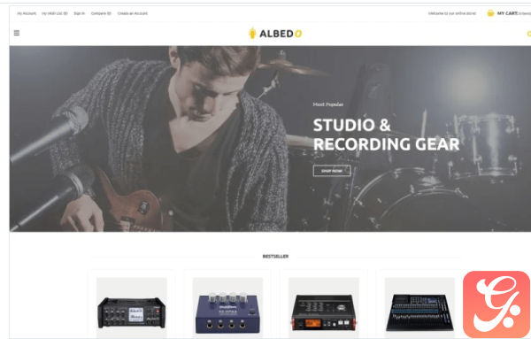 Albedo Audio Store Magento Template Magento Theme