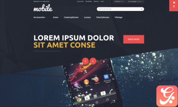 Mobile Phones and Accessories Magento Theme 1