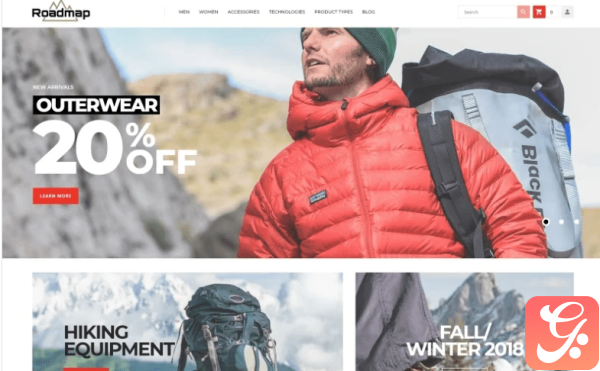 Roadmap Outdoor Sports Gear Store Template Magento Theme
