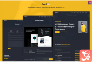 Danish - Personal Portfolio & Resume Elementor Template Kit