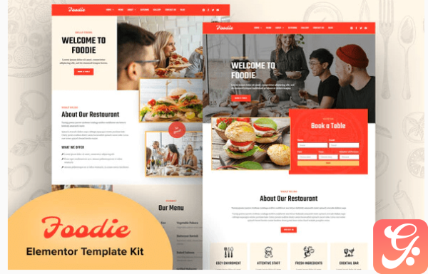 Foodie Fast Food Elementor Template Kit