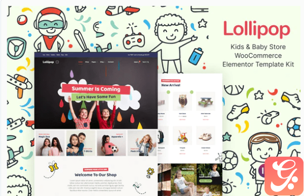 Lollipop %E2%80%93 Kids Baby Store WooCommerce Elementor Template Kit