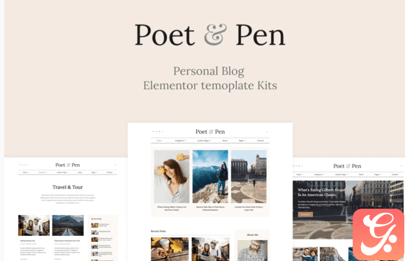 Poet & Pen - Personal Blog Elementor Template Kit