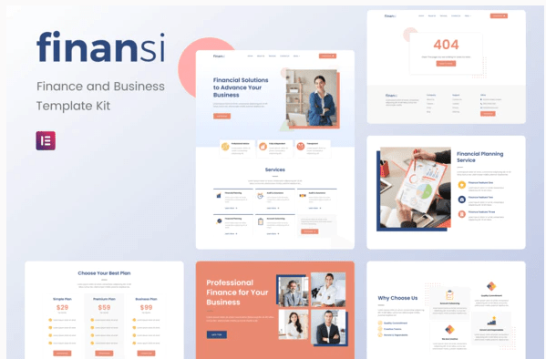 Finansi - Finance & Business Elementor Template Kit