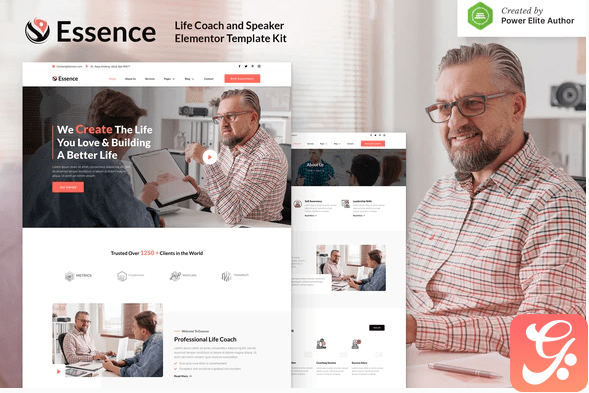 Essence – Life Coach & Speaker Elementor Template Kit