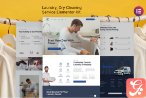 Wash & Rinse – Laundry & Dry Cleaning Service Elementor Template Kit
