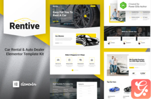 Rentive – Car Rental & Auto Dealer Elementor Template Kit
