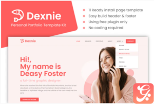 Dexnie - Personal Portfolio Elementor Template Kit