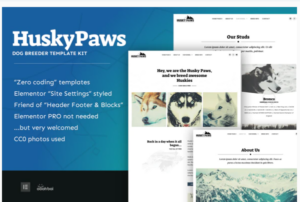 HuskyPaws - Dog Breeder Elementor Template Kit
