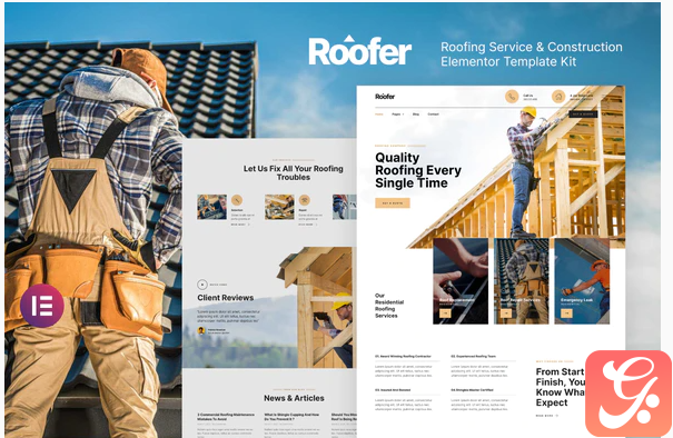 Roofer – Roofing Service & Construction Elementor Template Kit
