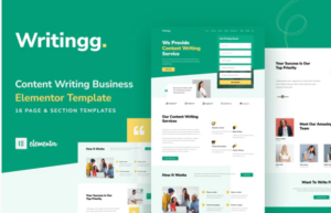 Writingg - Content Copywriting Services Elementor Template Kit