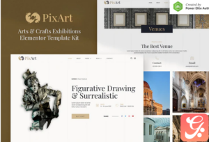 Pixart – Arts & Crafts Exhibition Elementor Template Kit