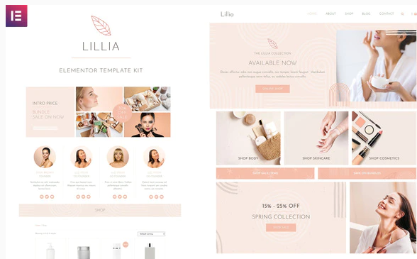 Lillia - Beauty & Skincare Elementor Template Kit