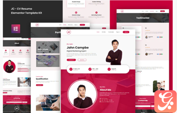 JC - CV Resume Elementor Template Kit