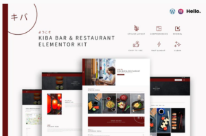 Kiba Bar & Restaurant | Elementor Kit